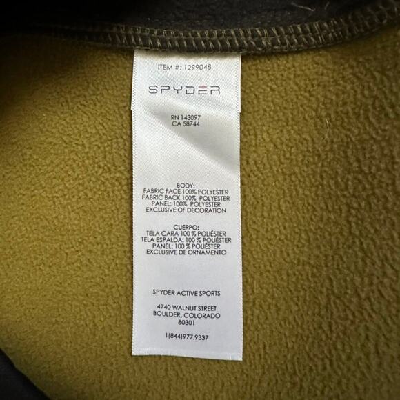 Spyder Men's Green 1/4 Zip Long Sleeve Thermal Waffle Ski Fleece Sweater M - Picture 6 of 7